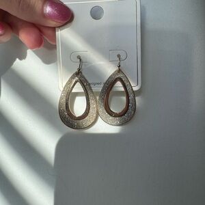 Elegant Silver and Gold Teardrop Earrings